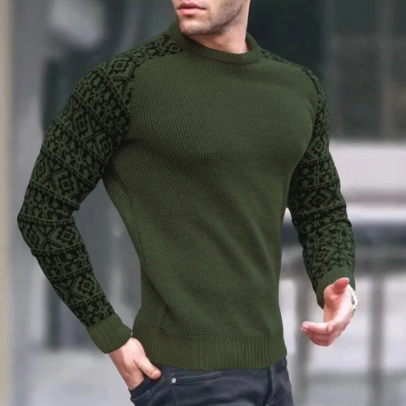 West Louis™ Slim Style Pattern Knit Sweater