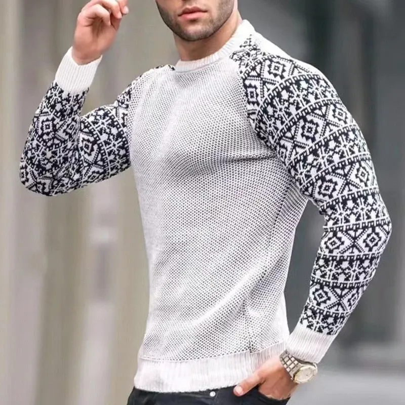 West Louis™ Slim Style Pattern Knit Sweater