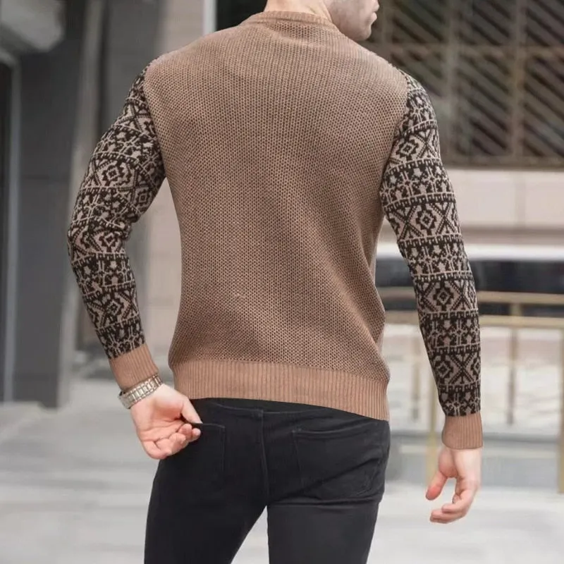 West Louis™ Slim Style Pattern Knit Sweater