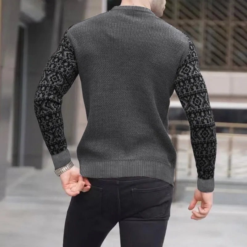 West Louis™ Slim Style Pattern Knit Sweater