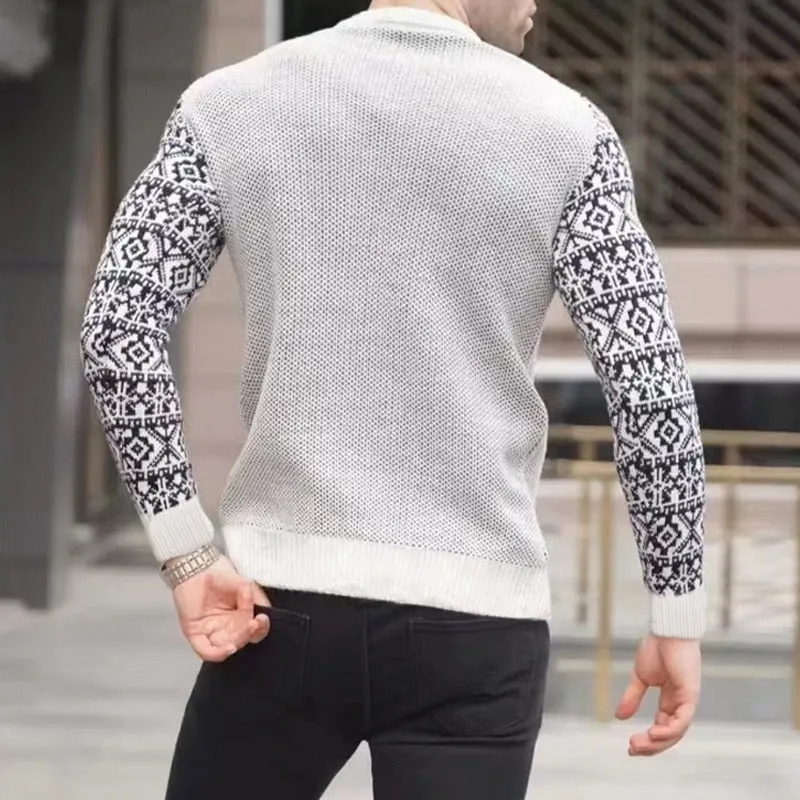 West Louis™ Slim Style Pattern Knit Sweater