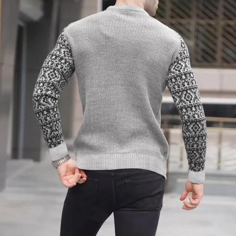 West Louis™ Slim Style Pattern Knit Sweater