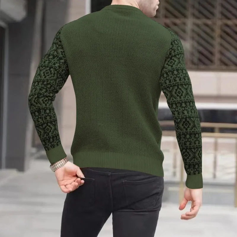 West Louis™ Slim Style Pattern Knit Sweater