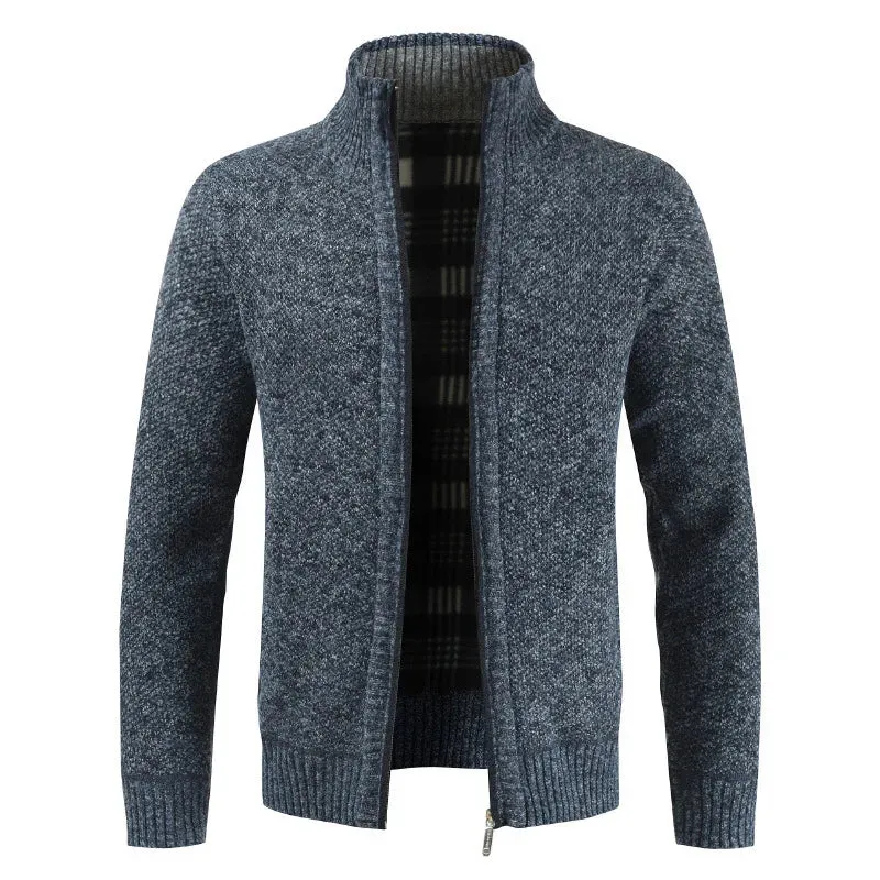 Wholesale Men's Sweater Coat Loose Sweater Men's Casual Youth Stand Collar Knitted Cardigan