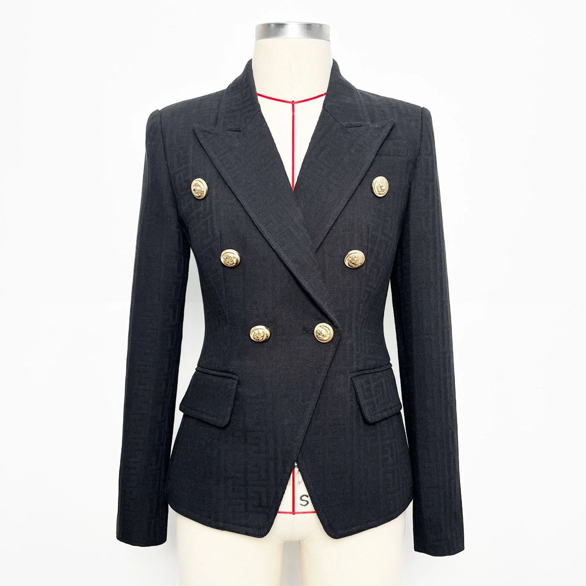 Women Double-breasted cotton blazer