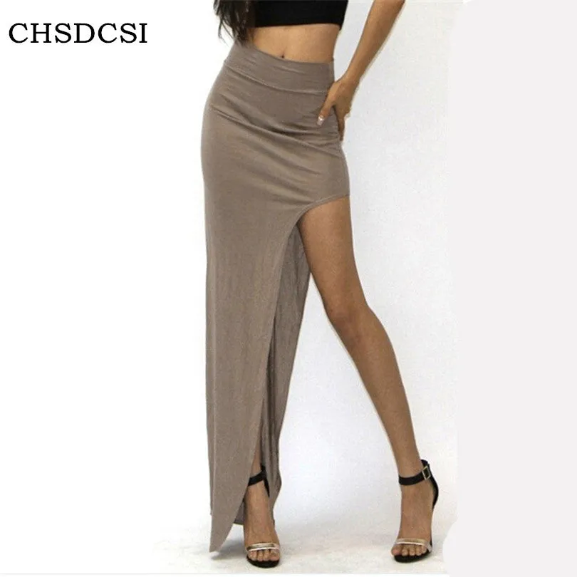 Women Long Charming Skirt Open Side Split Skirt