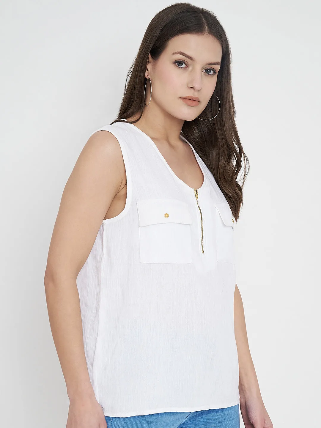 Women V-Neck Cotton Top