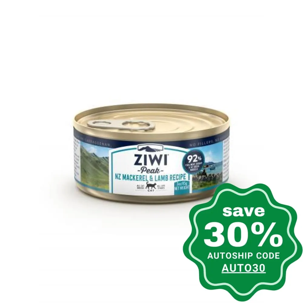 Ziwipeak - Moist MACKEREL & LAMB Recipe Canned Cat Food - 85G (min. 24 cans)